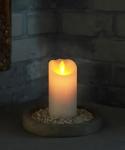 Glow LED Blockljus 10cm Vit