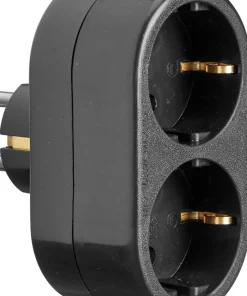 GRENKONTAKT Vägg 2:a 9cm Svart