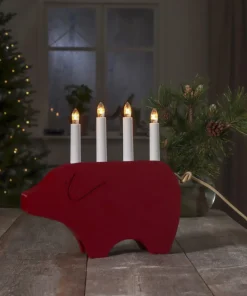 GRY Ljusstake 4L 28,5cm Röd