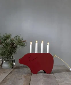 GRY Ljusstake 4L 28,5cm Röd