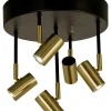 GUSTO Takspot Rund 5L Dimbar 30cm Svart/Matt Mässing