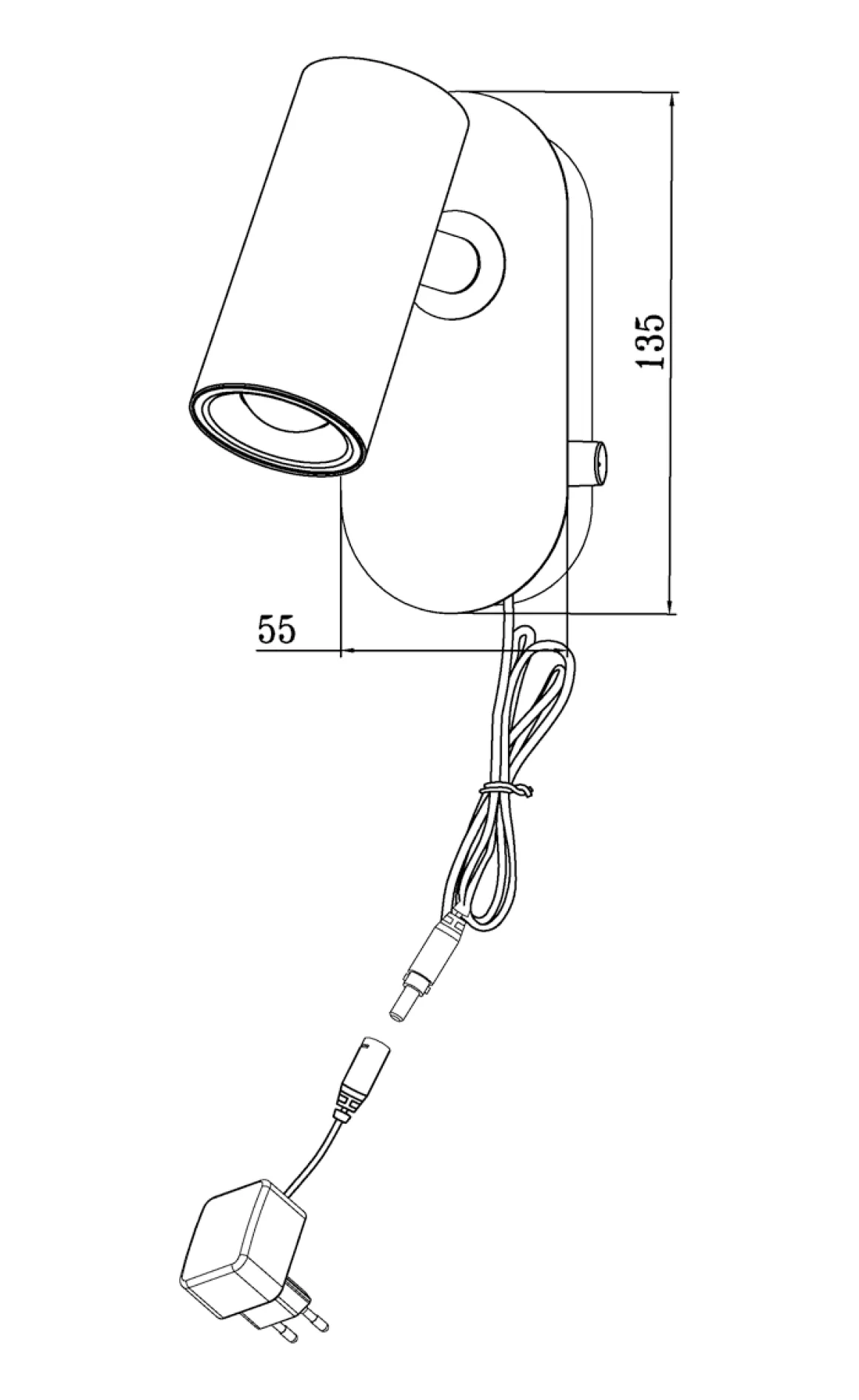 GUSTO Väggspot LED 14cm Vit