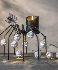 HALLOWEEN Ljusslinga Batteri 1,35m 10LED Varmvit/Vit