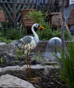 HERON Solcellsdekoration 55cm Grå