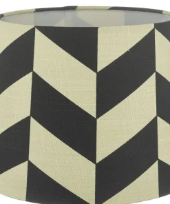 HERRINGBONE Lampskärm Linne 25cm Svart/Vit
