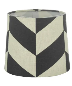 HERRINGBONE Lampskärm Linne 16cm Svart/Vit