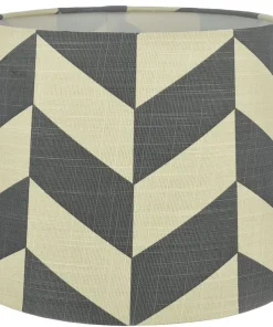 HERRINGBONE Lampskärm Linne 25cm Grå/Vit