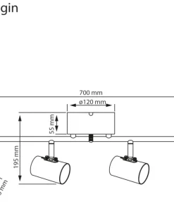 HUGIN Takspot Rak 4a Borstad Stål 75cm