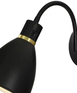 IDRE Vägglampa 30cm Svart/Matt Mässing