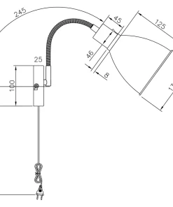 IDRE Vägglampa 30cm Svart/Matt Mässing
