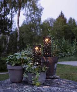 IZOLA Solcellsdekoration 18cm Svart IP44