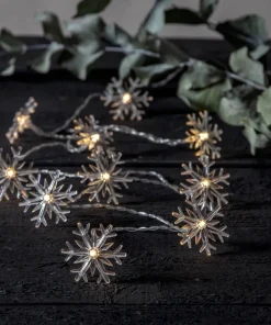 IZY Ljusslinga Snöflingor Batteri 135cm 10LED Varmvit/Klar