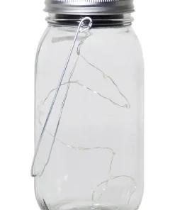 Jamjar Solcellslykta 18cm Transparent