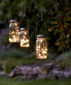 Jamjar Solcellslykta 18cm Transparent