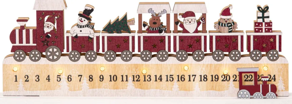 JOLLY Ljusstake Tåg Batteri 13,5cm Röd
