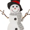 JOYLIGHT Dekorationsfigur Snögubbe Batteri 21cm Vit