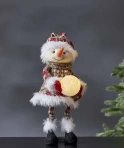 JOYLIGHT Dekorationsfigur Snögubbe Batteri 40cm Flerfärgad