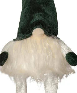JOYLIGHT Dekorationsfigur Tomte Batteri 44cm Grön