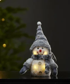 JOYLIGHT Snögubbe Dekoration 25cm Grå/Vit