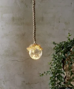 JUTTA Glasdekoration Batteri 15LED 10cm Beige
