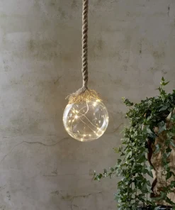 JUTTA Glasdekoration Batteri 15LED 15cm Beige
