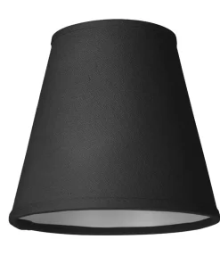 LAMPSKÄRM Linne Klotfäste Svart 17cm