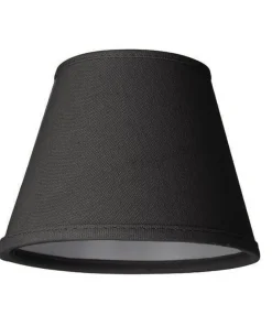 LAMPSKÄRM Linne Klotfäste Svart 14cm
