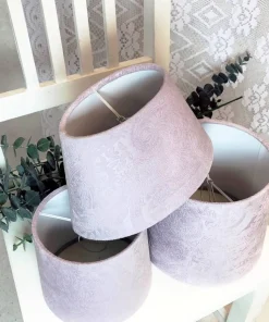 LAMPSKÄRM Sammet 16/14cm Rosa