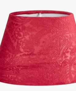 LAMPSKÄRM Sammet 22/14cm Vinröd