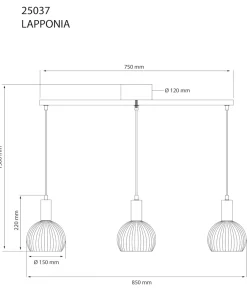 LAPPONIA Taklampa 85 cm Vit/Trä