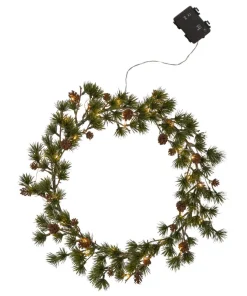 LARIX Krans Batteri 40cm 30LED Grön