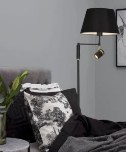 LIBRA Golvlampa 155cm Svart/Borstad mässing