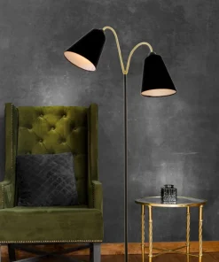 LJUSDAL Golvlampa 2L 140cm Svart/Matt Mässing