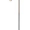 LJUSDAL Golvlampa m. Skärm 1L 140cm Svart/Valnöt