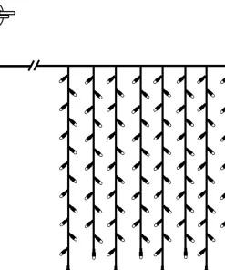 Ljusgardin 1x1m Serie MicroLED Varmvit/Svart