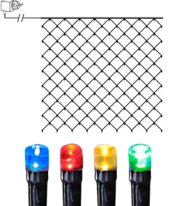 Ljusnät 3x3m Serie LED Flerfärgad/Svart