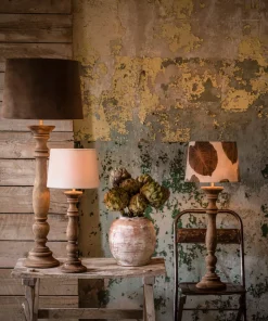 LODGE Lampfot 46cm Vintage Brun