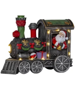 LOKE Dekorationståg med Tomte 11LED 18cm Flerfärgad
