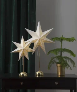 LOTTIE Stjärna på fot 55cm 50LED Mässing
