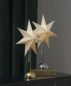 LOTTIE Stjärna på fot 55cm 50LED Mässing