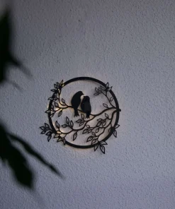 LOVE BIRDS Solcellsdekoration 38cm Svart IP44