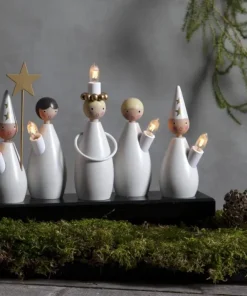LUCIA CHOIR Träljusstake 33cm Vit
