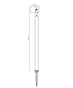 LUNA65 Trädgårdsspot 65cm 12V Grå IP65
