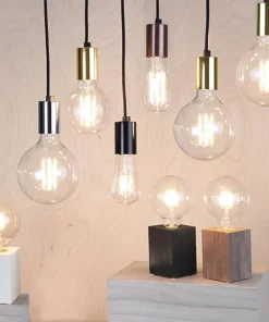 LYS Lampfot E27 10cm Brun