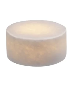 MARBLE Silkesmatt Bordsljus Äkta Marmor 8x4cm Vit