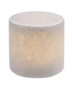 MARBLE Silkesmatt Bordsljus Äkta Marmor 8x8cm Vit