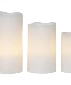 MAY LED-Blockljus 3-Pack 10/12,5/15cm Vit