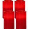 MAY LED-Blockljus 4-pack 12,5cm Röd