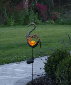 MELILLA BIRD Solcellsdekoration 78cm Guld