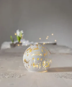 MERRYX-MAS Glasdekoration Batteri 12cm Vit